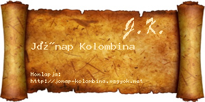 Jónap Kolombina névjegykártya